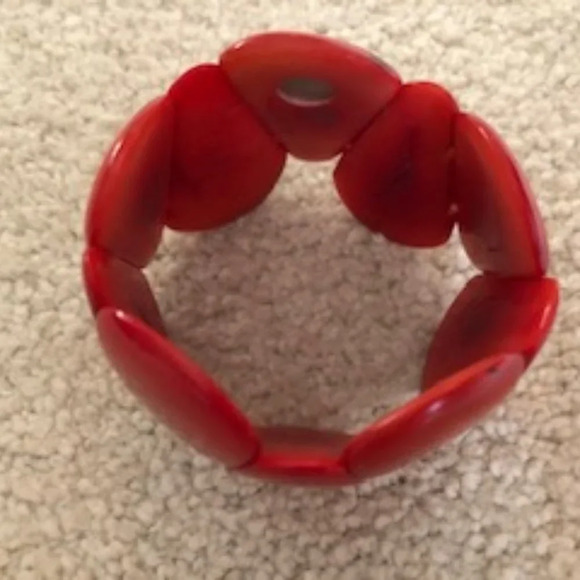 Nuna Stone Eco-friendly Stretch Boho Bracelet Red Sz OS - Picture 2 of 2